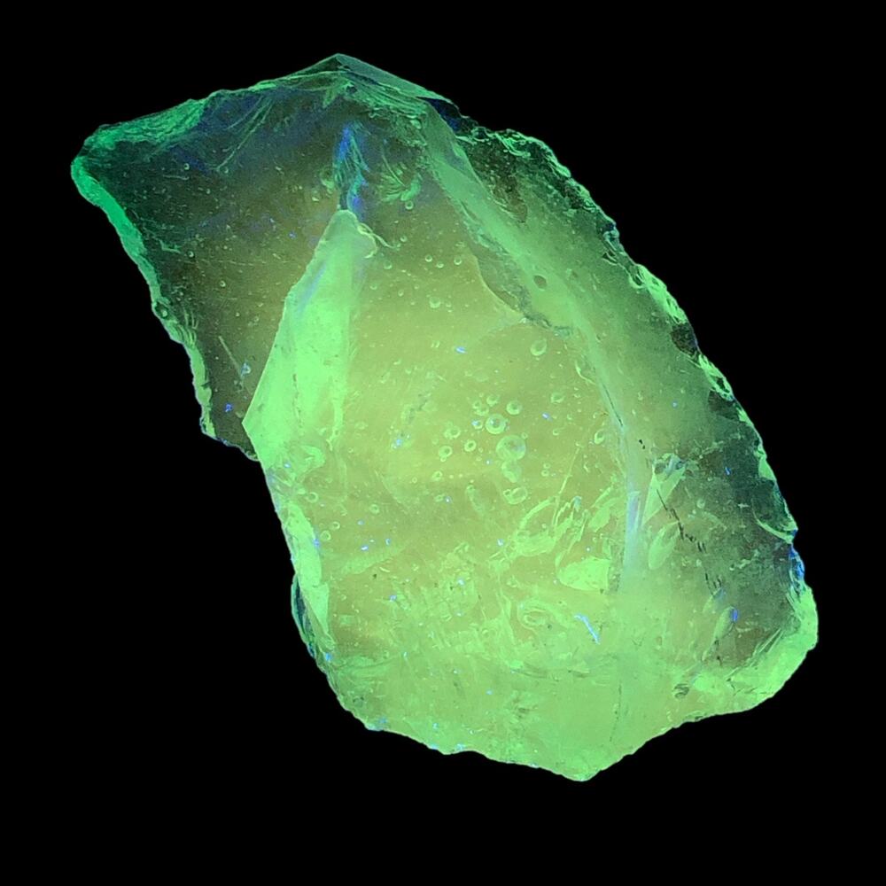 Aqua Blue Art Glass Cullet Glowing Translucent‎ Manganese Slag #4GX101